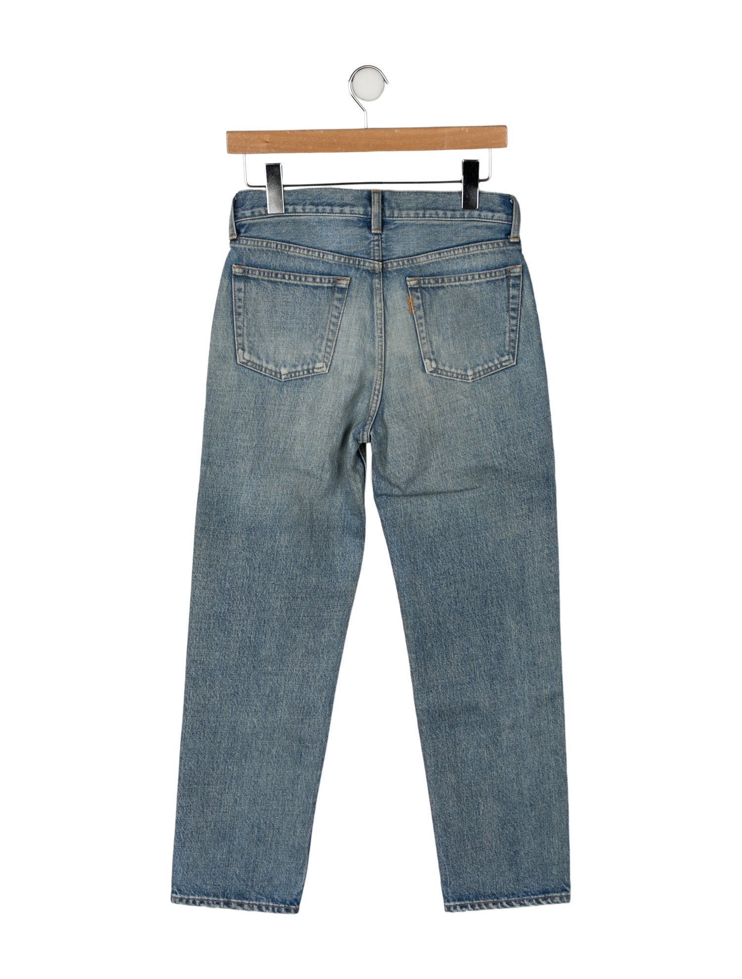 Saint Laurent Mid-Rise Straight Leg Jeans