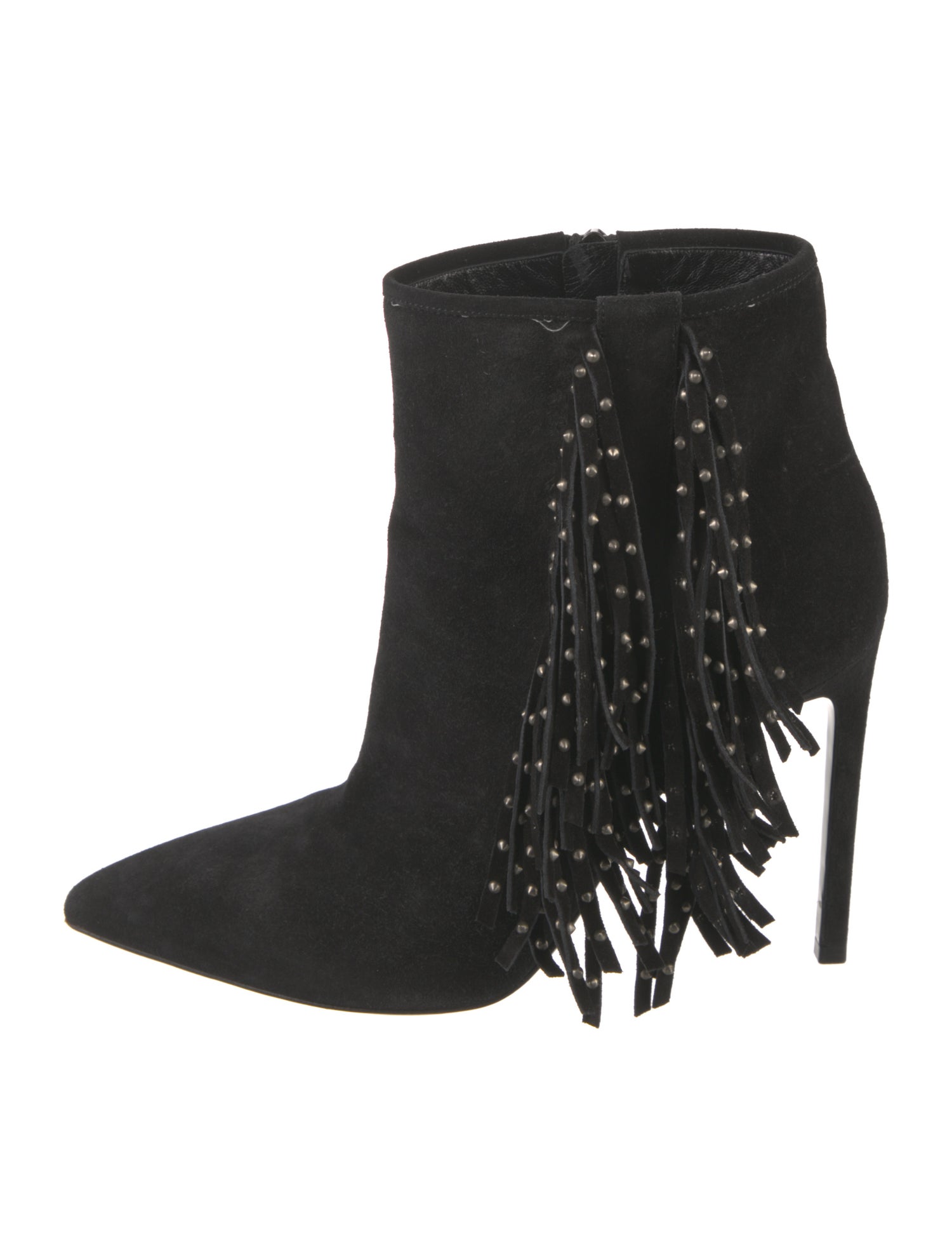 Saint Laurent Suede Studded Accents Boots