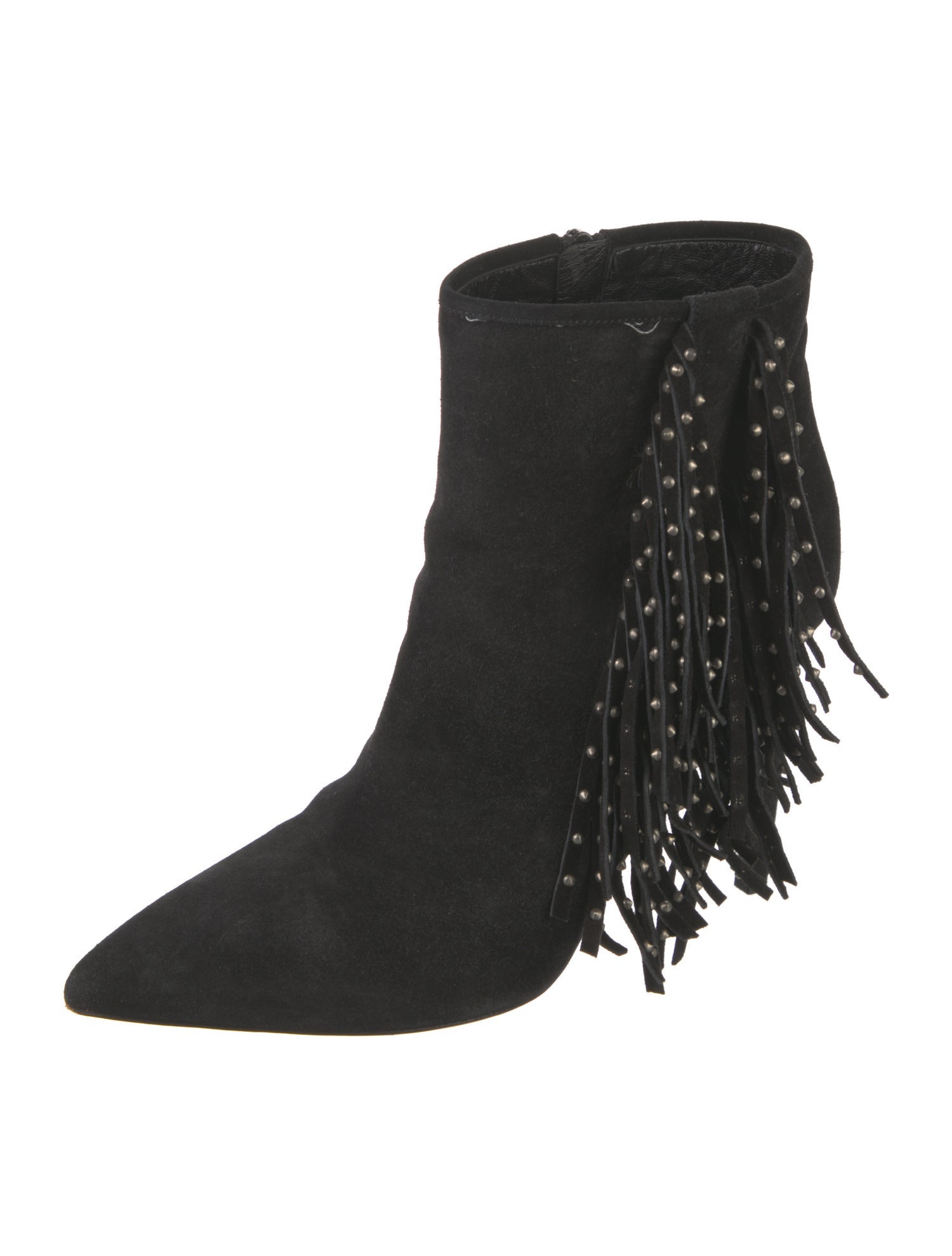 Saint Laurent Suede Studded Accents Boots