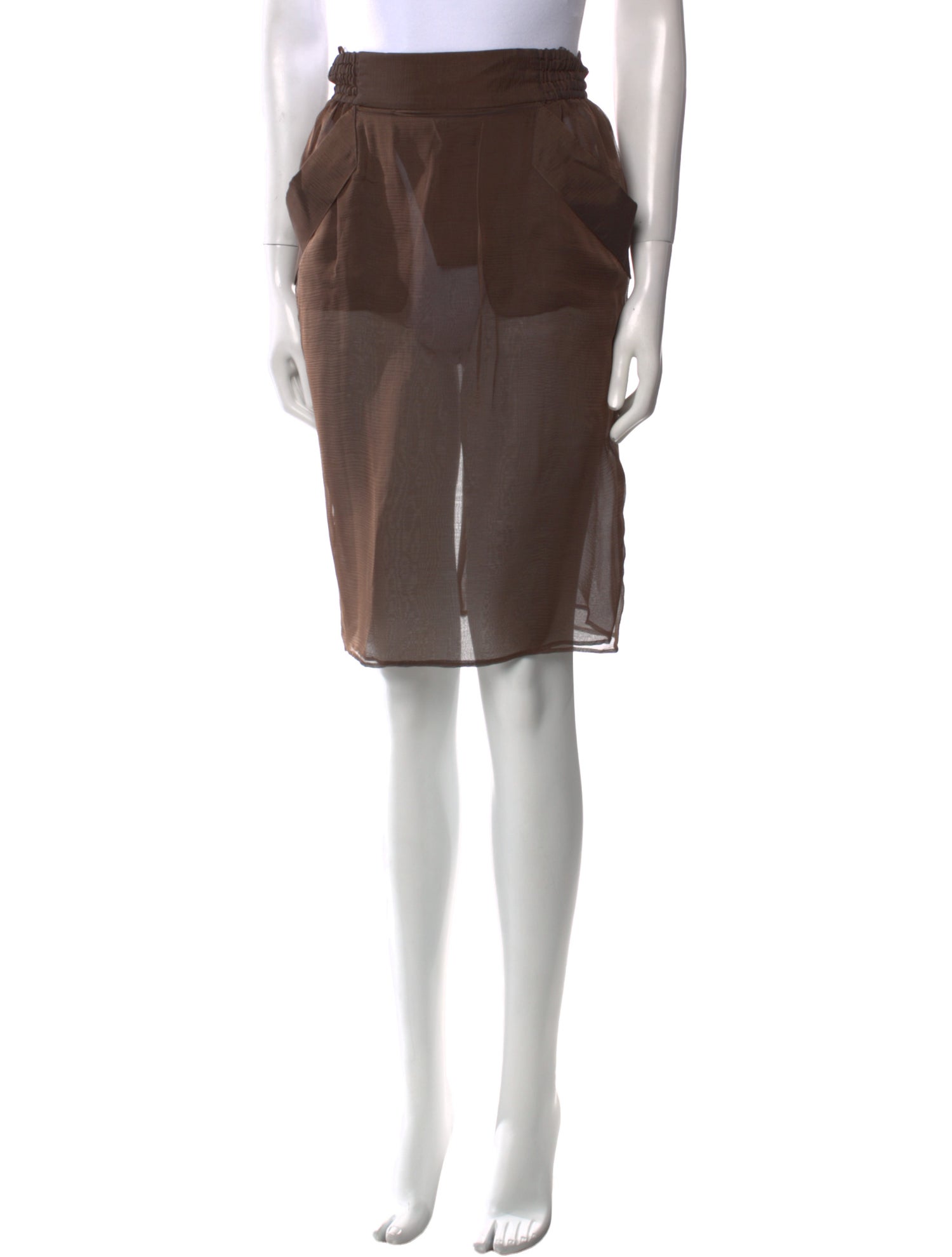 Saint Laurent Silk Knee-Length Skirt w/ Tags