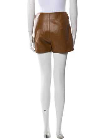 Saint Laurent Leather Mini Shorts