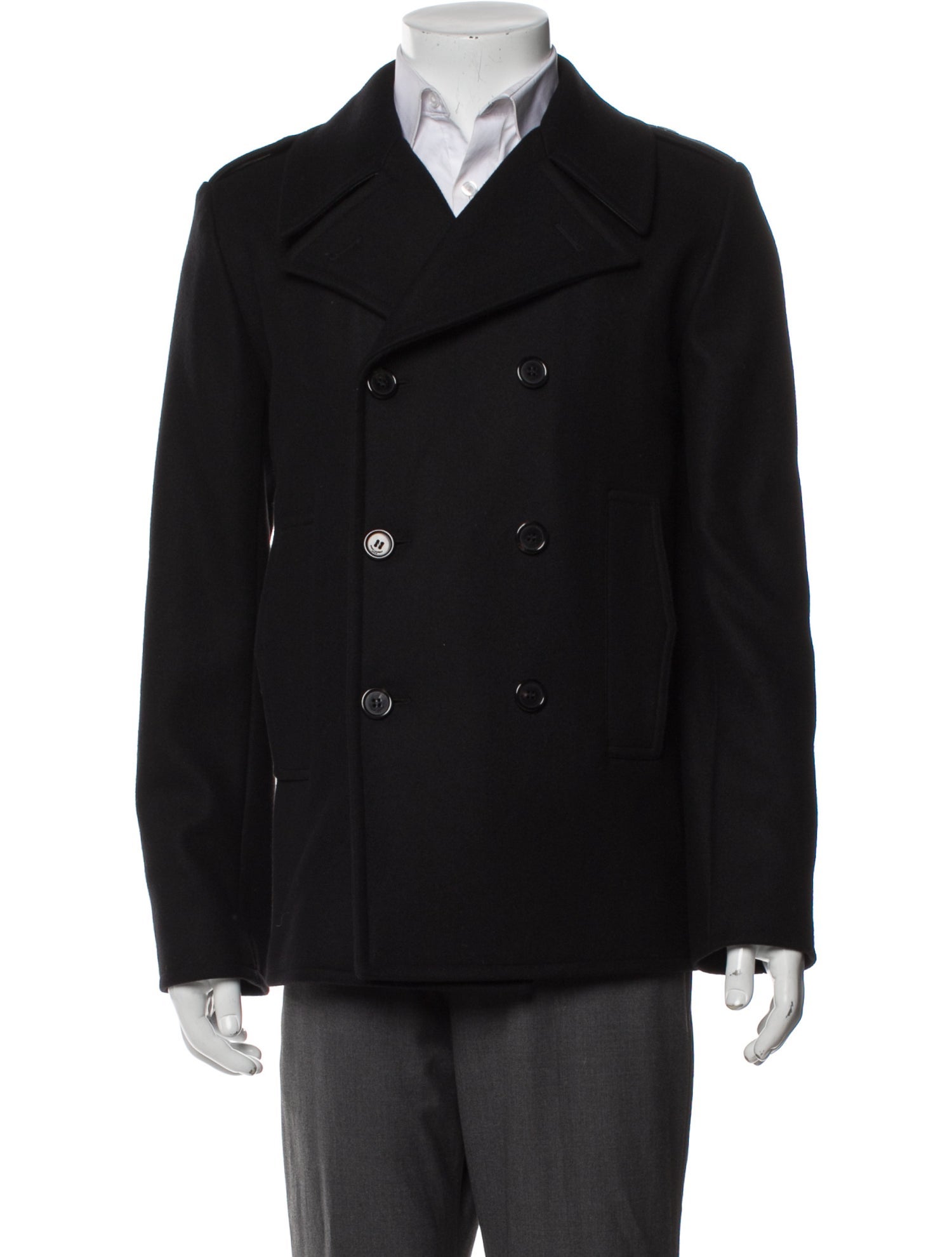 Saint Laurent 2019-2020 Virgin Wool Peacoat w/ Tags