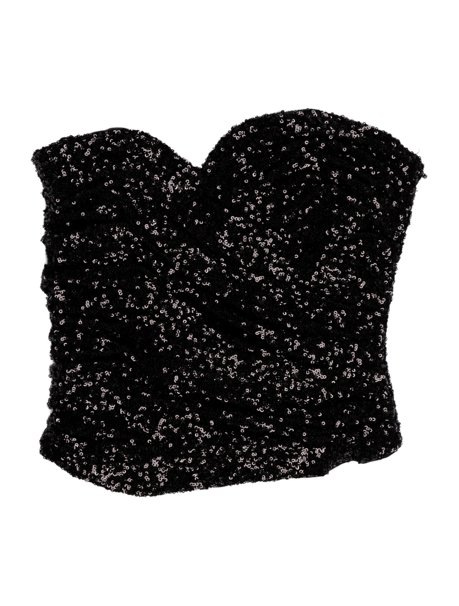 Saint Laurent Sequin Strapless Crop Top