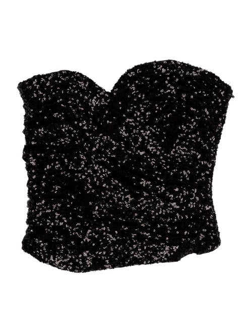 Saint Laurent Sequin Strapless Crop Top