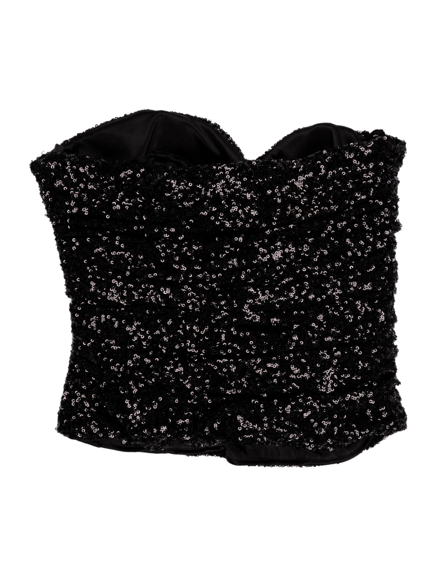 Saint Laurent Sequin Strapless Crop Top