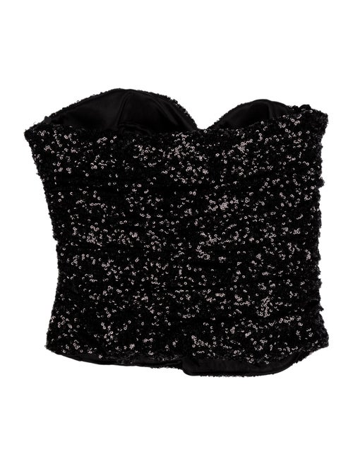 Saint Laurent Sequin Strapless Crop Top