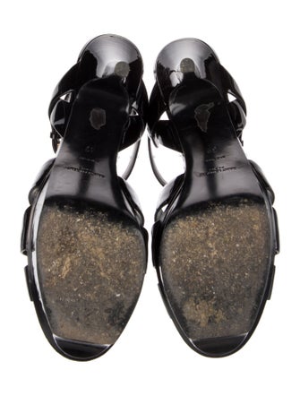 Saint Laurent Patent Leather T-Strap Sandals