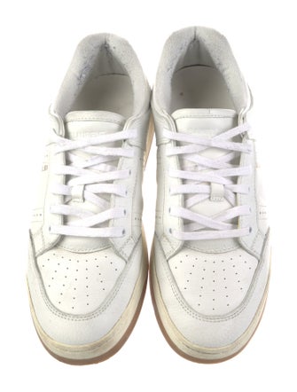 Saint Laurent Leather Lasercut Accents Sneakers