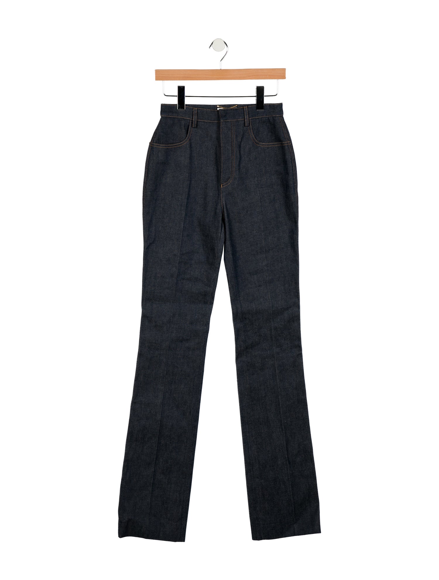 Saint Laurent High-Rise Straight Leg Jeans w/ Tags