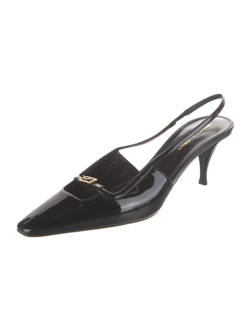 Saint Laurent Patent Leather Crystal Embellishments Slingback Pumps