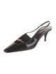 Saint Laurent Patent Leather Crystal Embellishments Slingback Pumps