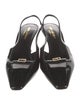 Saint Laurent Patent Leather Crystal Embellishments Slingback Pumps