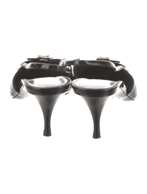 Saint Laurent Patent Leather Crystal Embellishments Slingback Pumps