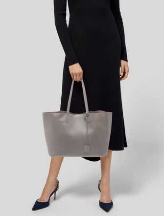 Saint Laurent Leather Shopping Tote Large
