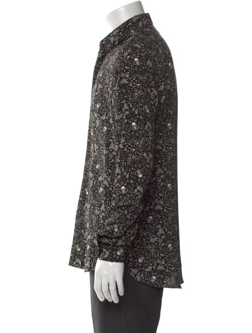 Saint Laurent 2018 Skulls Paisley Print Long Sleeve Shirt