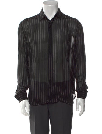 Saint Laurent 2023 Satin Long Sleeve Dress Shirt