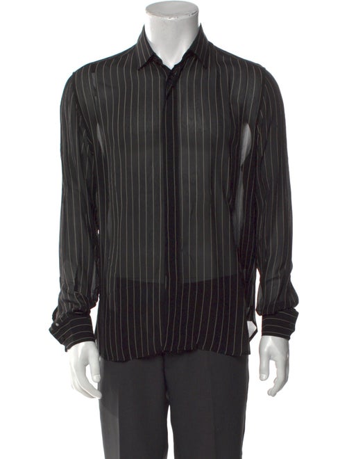 Saint Laurent 2023 Satin Long Sleeve Dress Shirt