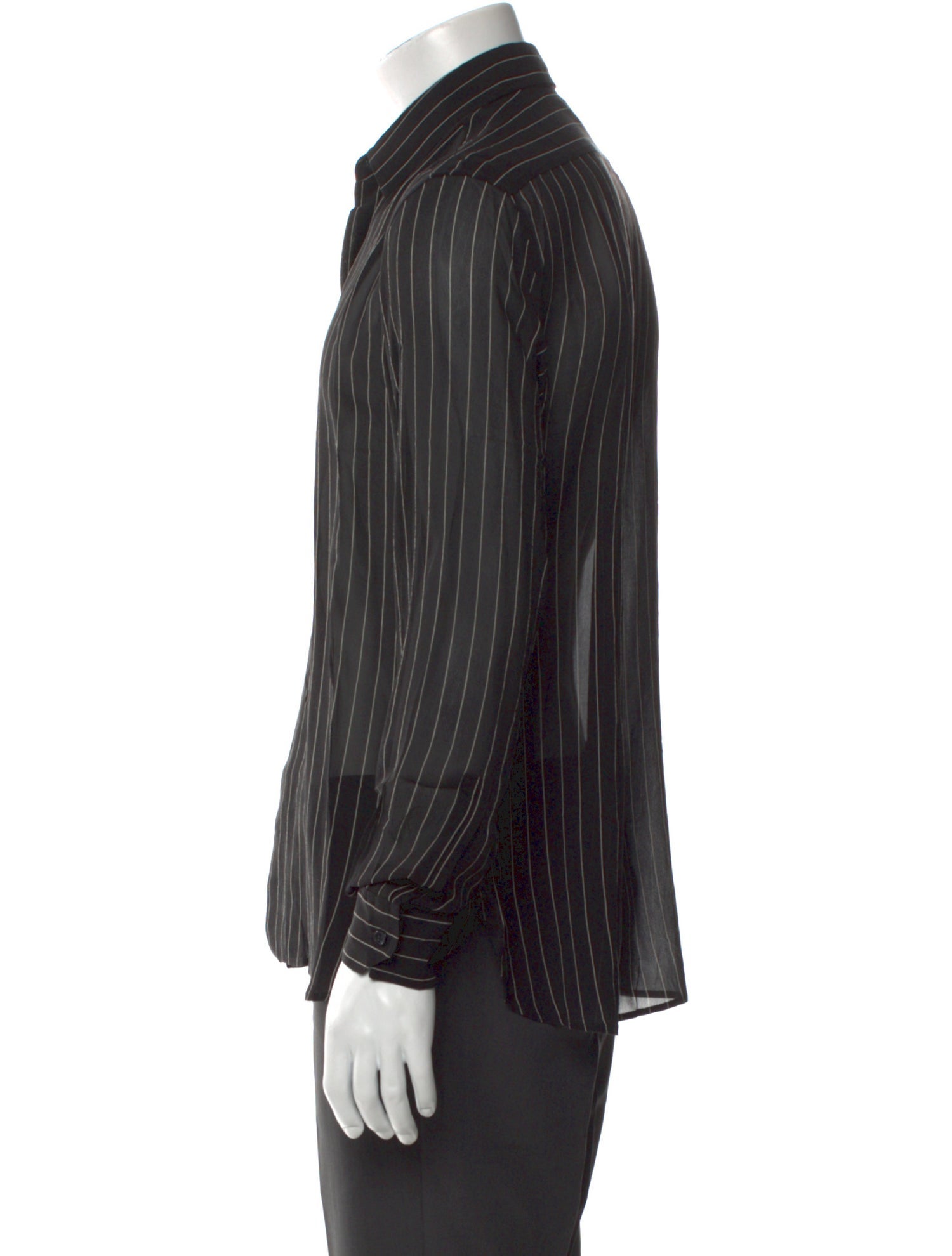 Saint Laurent 2023 Satin Long Sleeve Dress Shirt