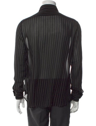 Saint Laurent 2023 Satin Long Sleeve Dress Shirt