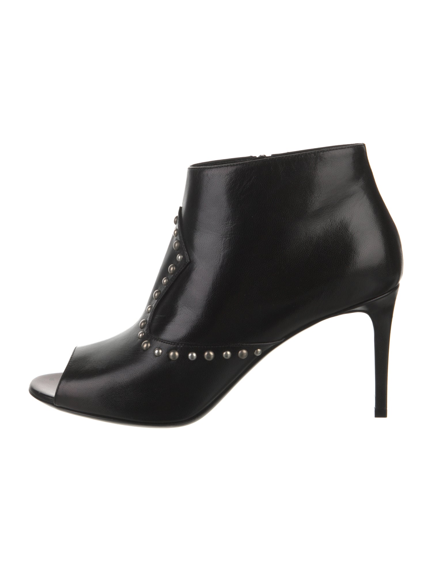 Saint Laurent Leather Studded Accents Boots