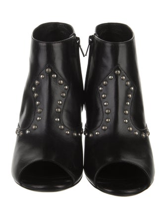 Saint Laurent Leather Studded Accents Boots