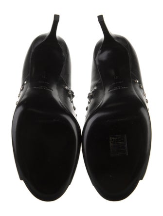 Saint Laurent Leather Studded Accents Boots