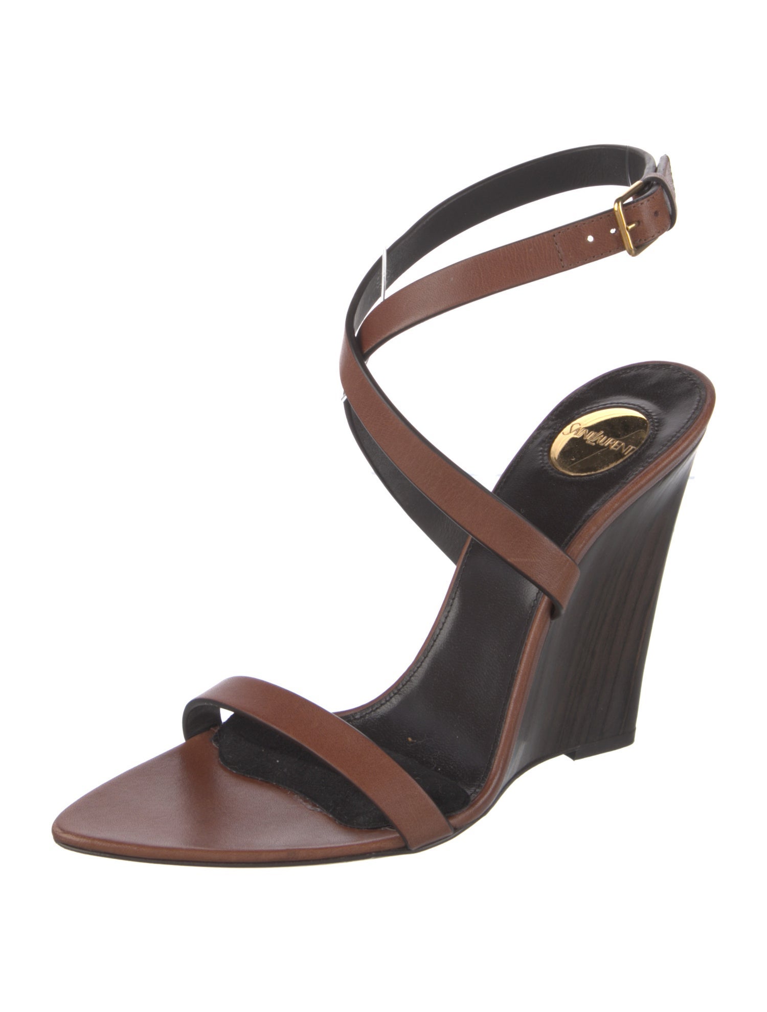 Saint Laurent Leather Slingback Sandals