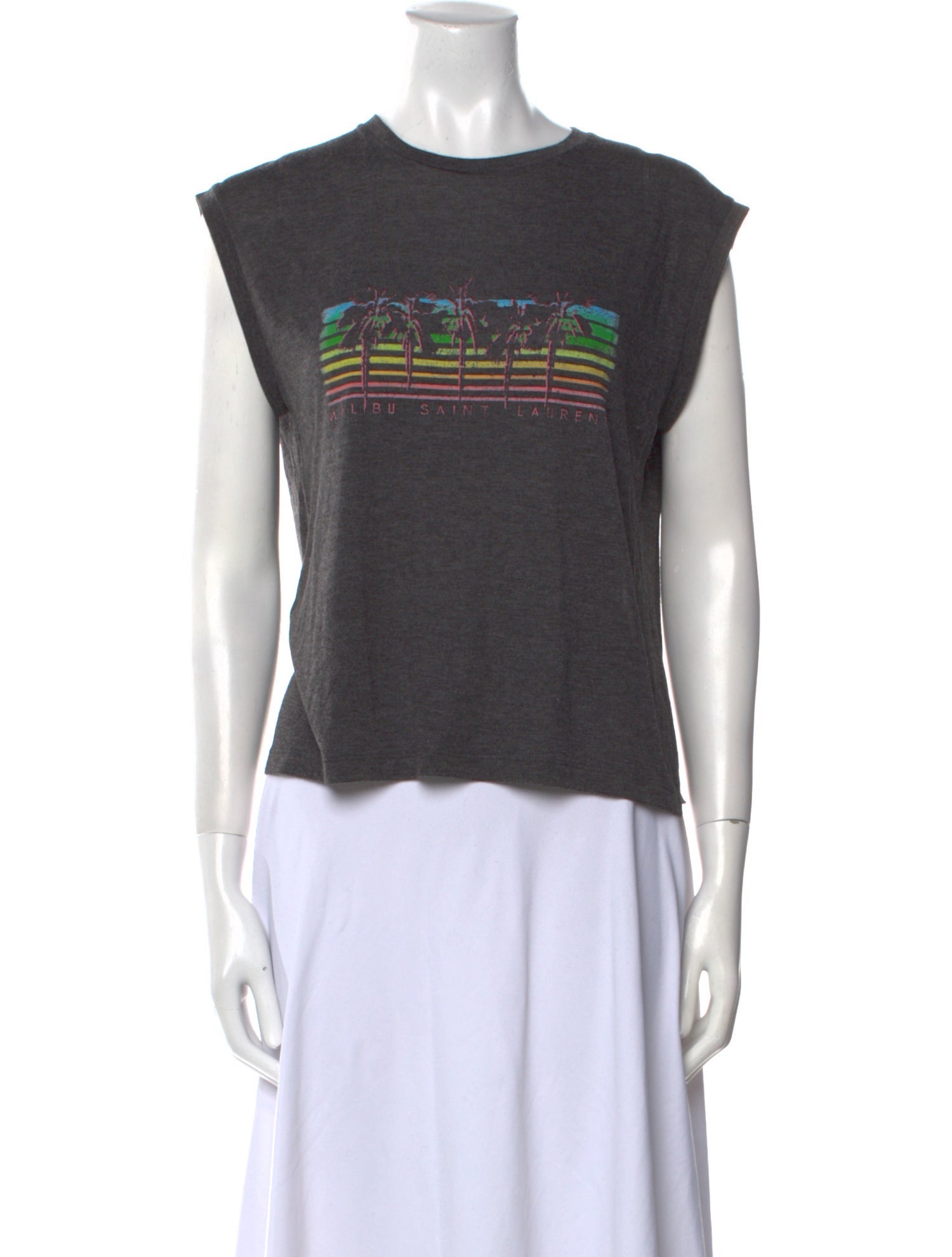 Saint Laurent Graphic Print Crew Neck T-Shirt