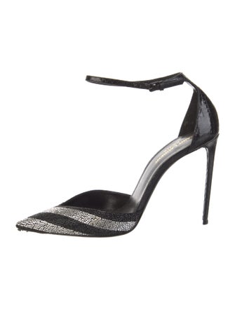 Saint Laurent Leather Patterned D'Orsay Pumps