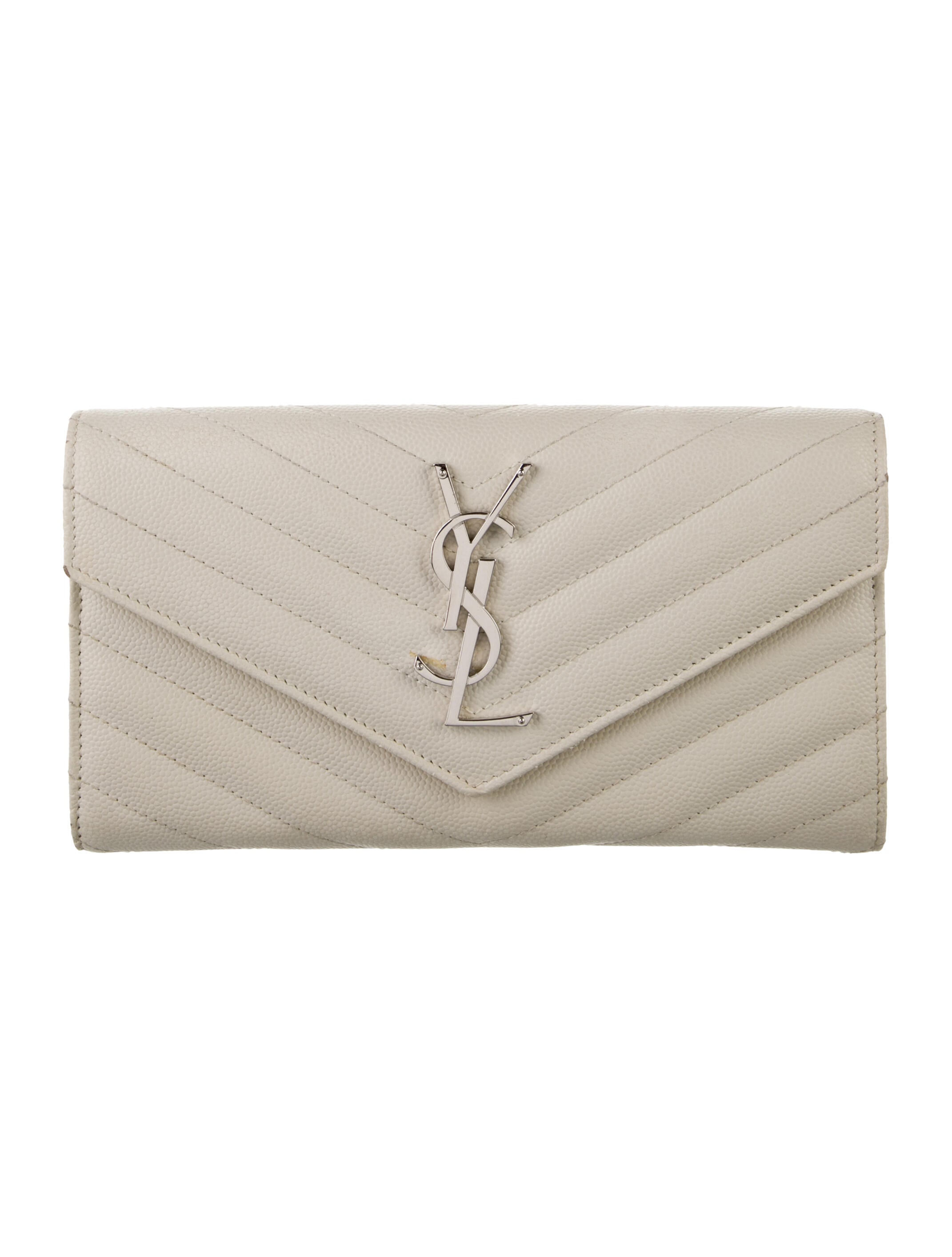 Saint Laurent 2016 Matelassé Monogram Flap Wallet