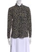 Saint Laurent Silk Polka Dot Print Button-Up Top