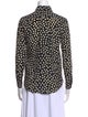 Saint Laurent Silk Polka Dot Print Button-Up Top