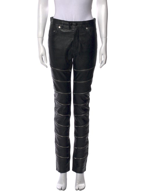 Saint Laurent Leather Straight Leg Pants