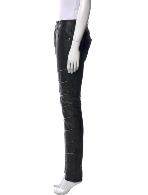 Saint Laurent Leather Straight Leg Pants