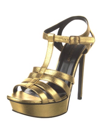 Saint Laurent Leather T-Strap Sandals