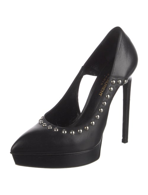 Saint Laurent Leather Cutout Accent Pumps