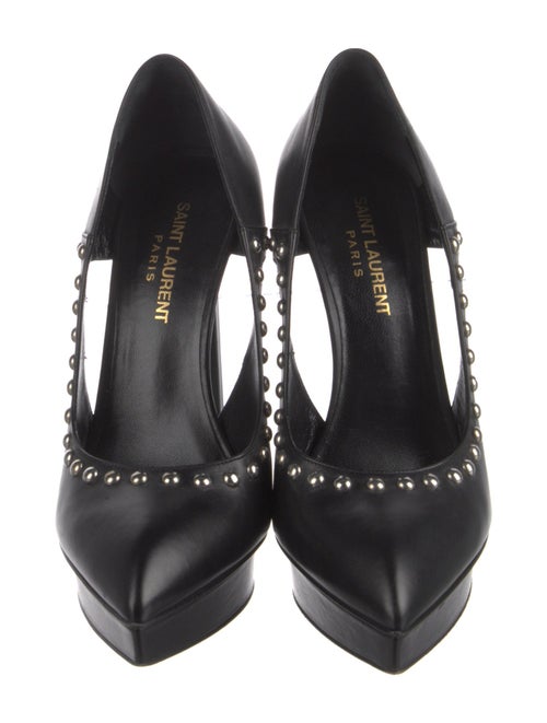 Saint Laurent Leather Cutout Accent Pumps