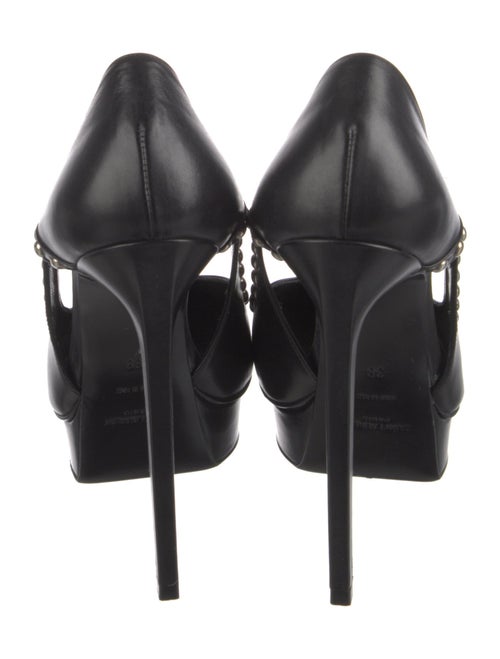 Saint Laurent Leather Cutout Accent Pumps