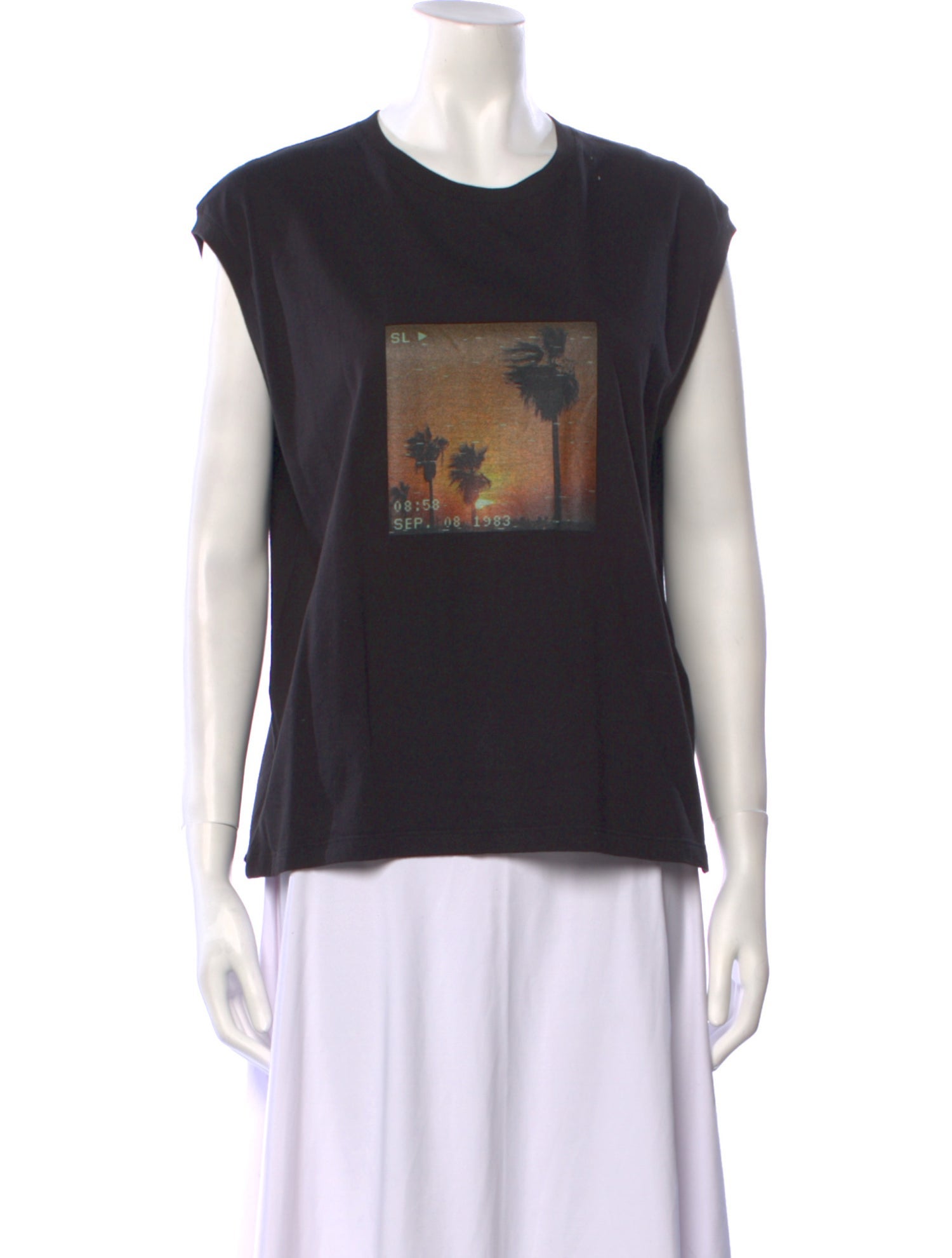 Saint Laurent Graphic Print Crew Neck T-Shirt