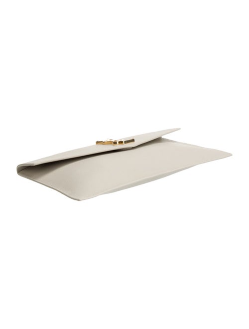 Saint Laurent Leather YSL Grain De Poudre Clutch Medium 2024