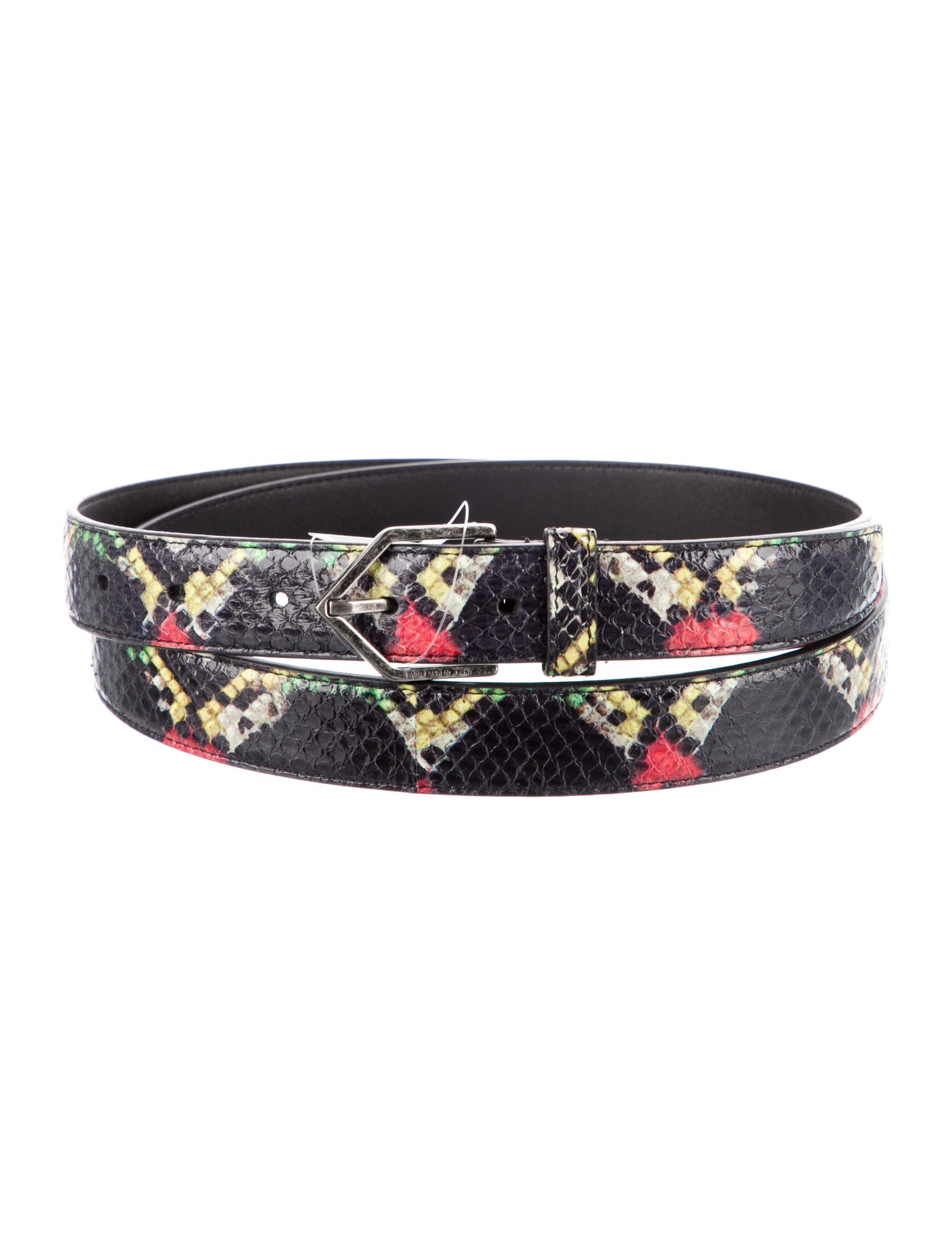 Saint Laurent Skinny Snakeskin Belt