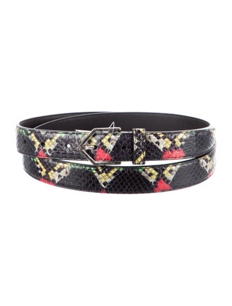 Saint Laurent Skinny Snakeskin Belt