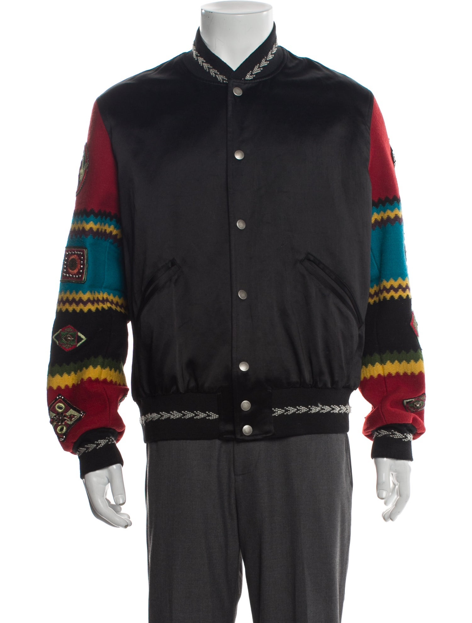 Saint Laurent 2018 Graphic Print Varsity Jacket