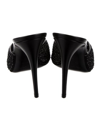 Saint Laurent Mesh Crystal Embellishments Slides
