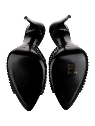 Saint Laurent Mesh Crystal Embellishments Slides