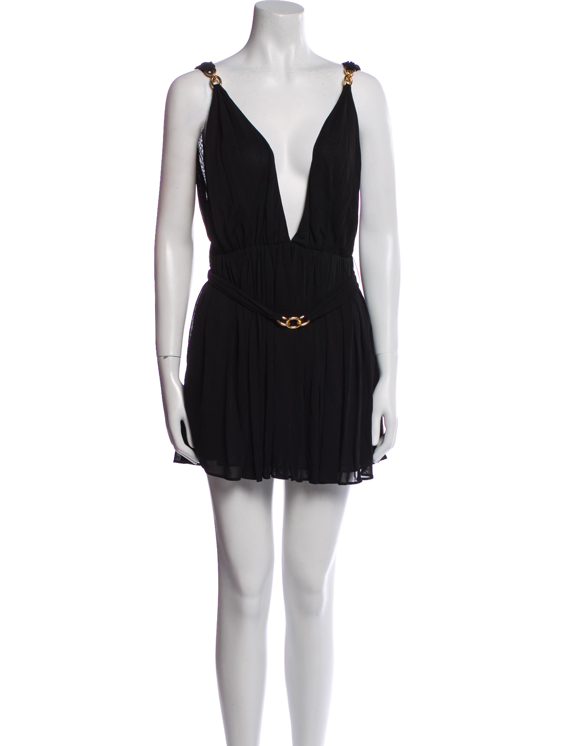 Saint Laurent Plunge Neckline Mini Dress