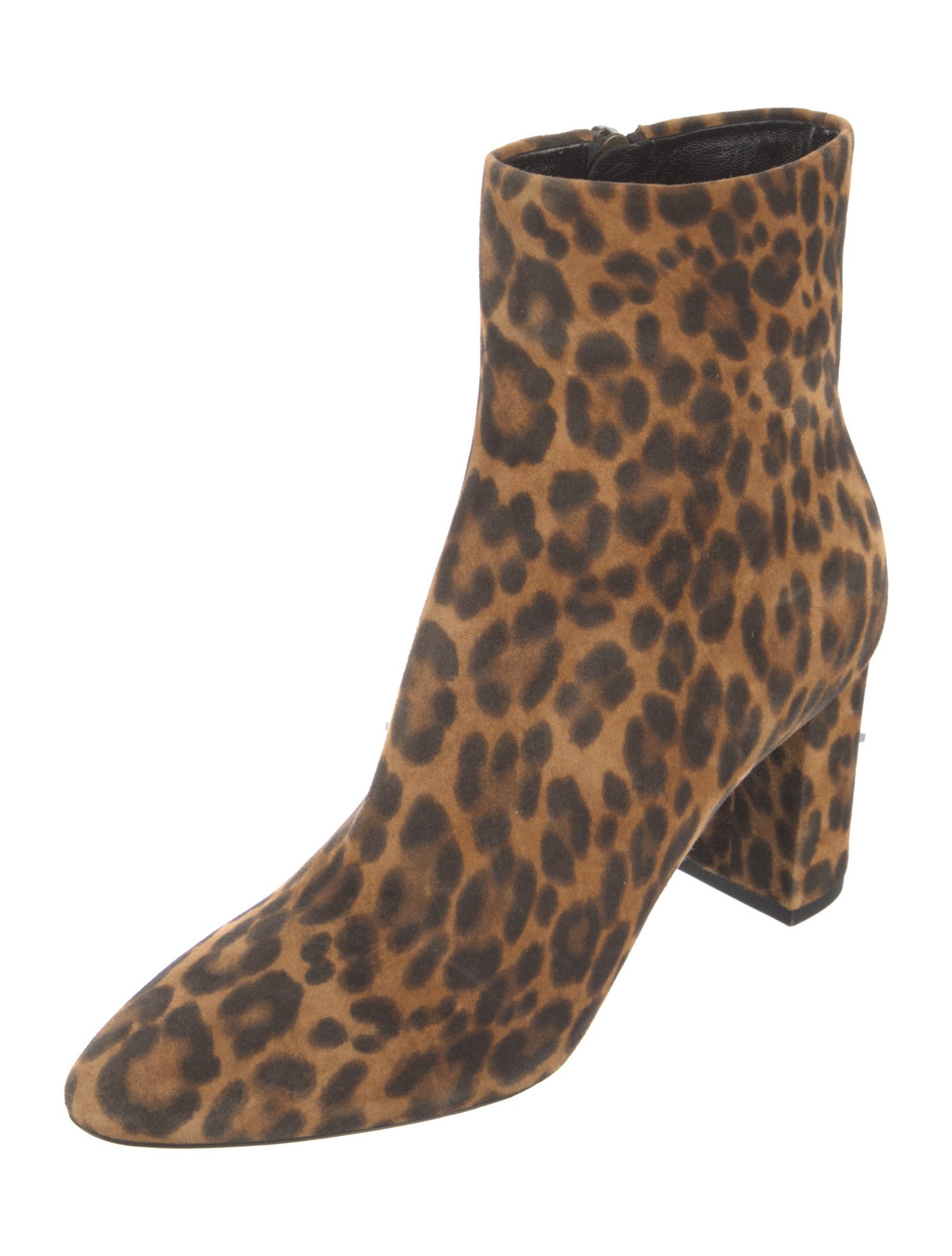 Saint Laurent Suede Animal Print Boots
