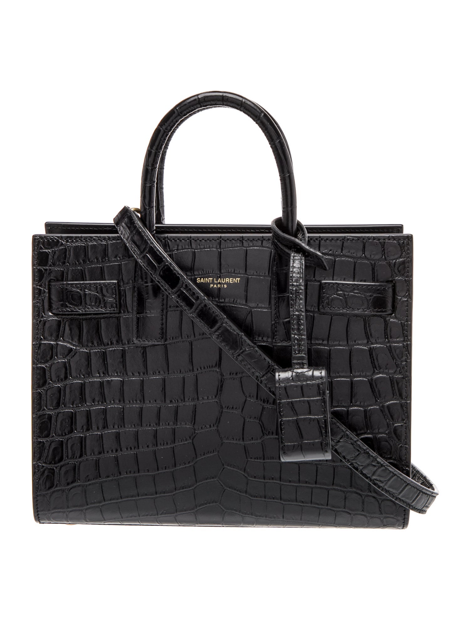 Saint Laurent Embossed Leather Sac De Jour Nano