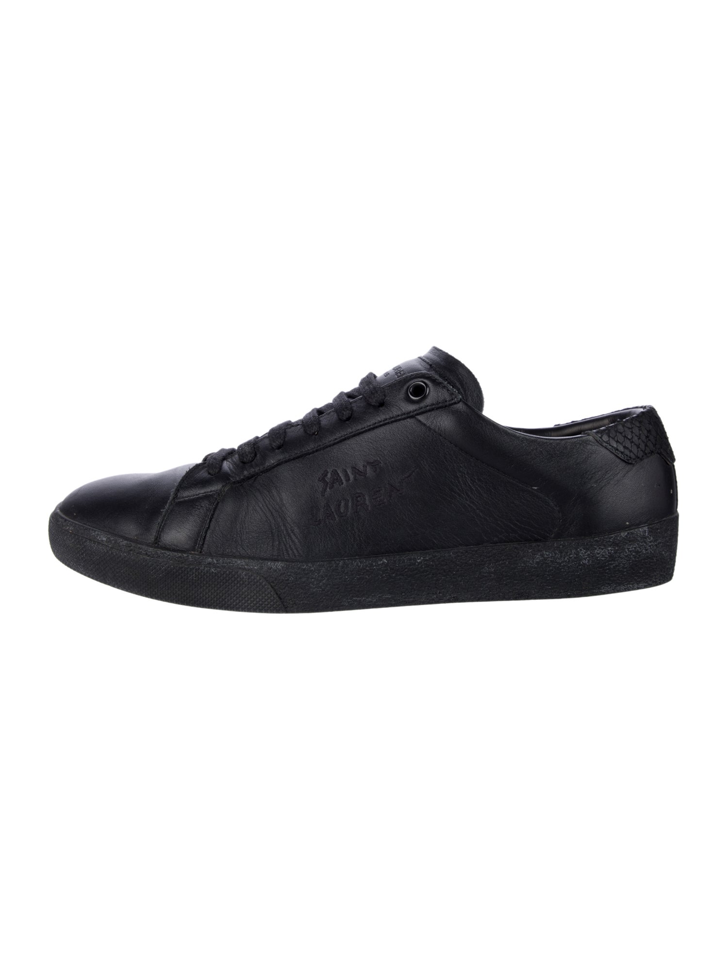Saint Laurent Leather Distressed Accents Sneakers