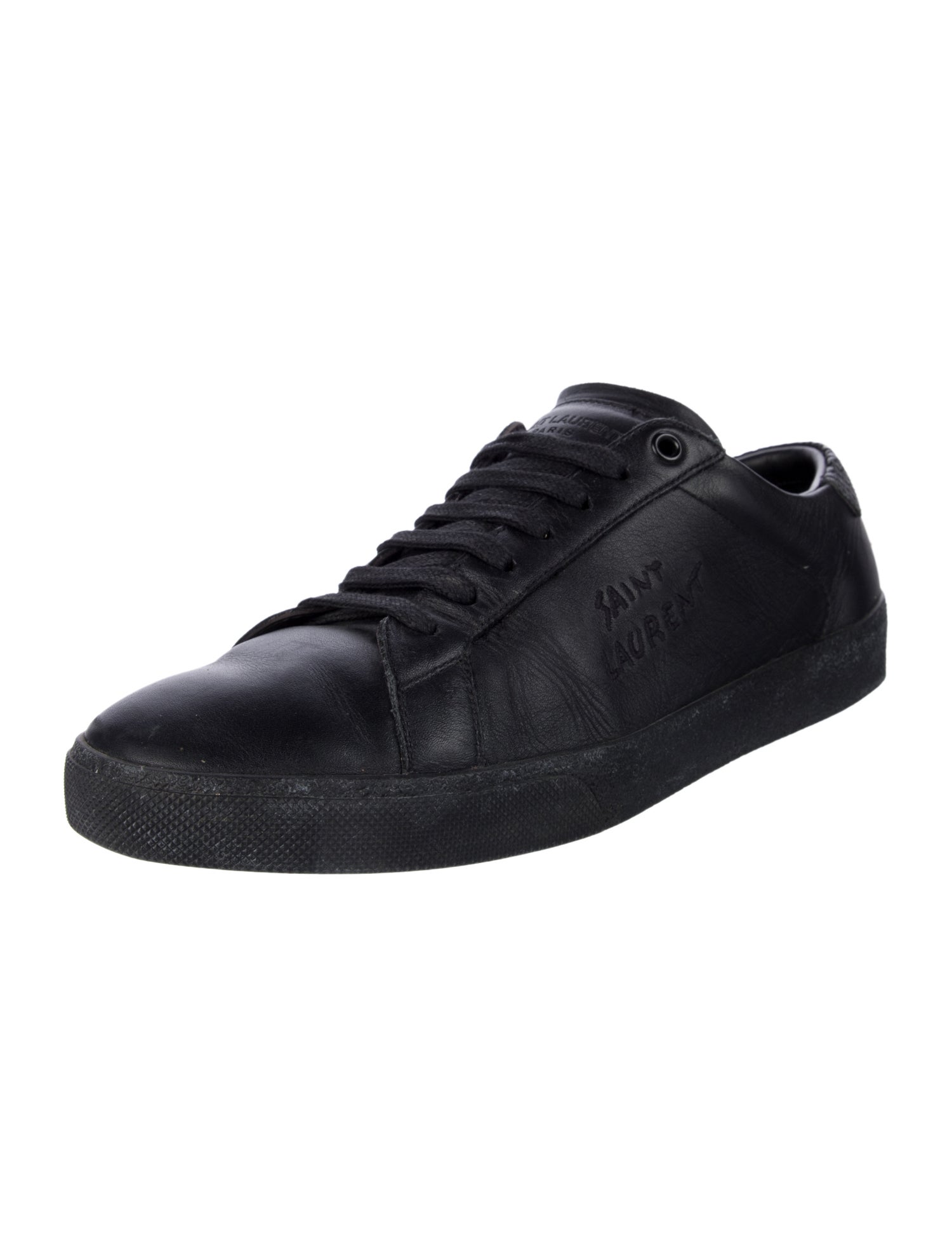 Saint Laurent Leather Distressed Accents Sneakers